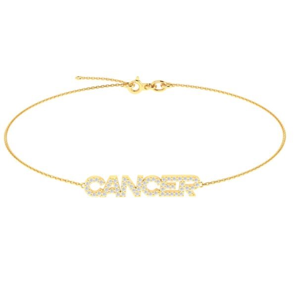 Cancer Zodiac Name Bracelet with Diamonds