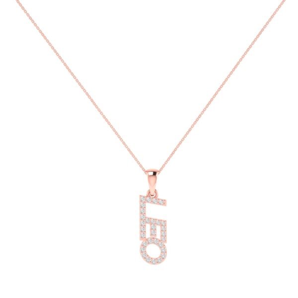Leo Zodiac Name Pendant with Diamonds - Image 3