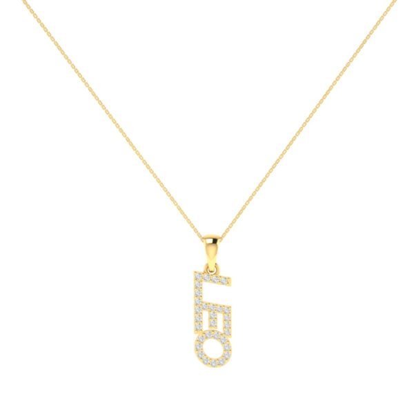 Leo Zodiac Name Pendant with Diamonds