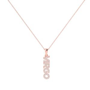 Virgo Zodiac Name Pendant with Diamonds