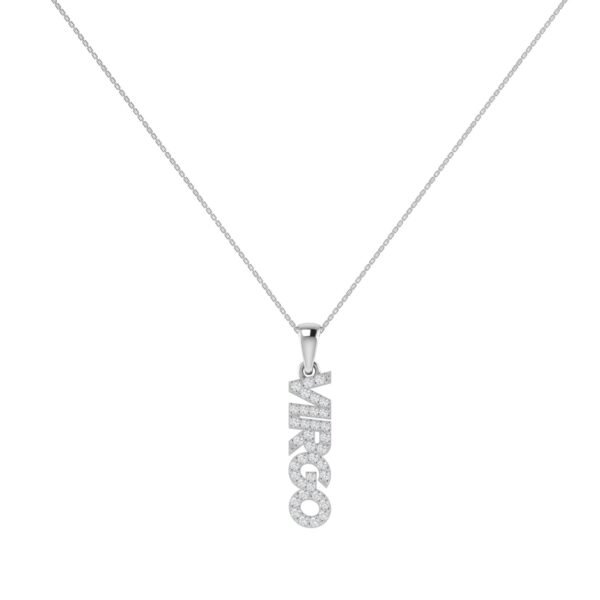 Virgo Zodiac Name Pendant with Diamonds - Image 2