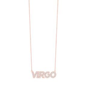 Virgo Zodiac Name Necklace with Diamonds