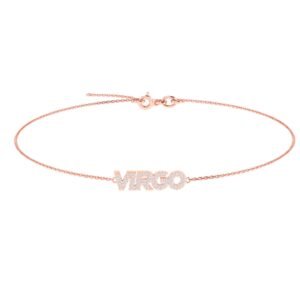 Virgo Zodiac Name Bracelet with Diamonds