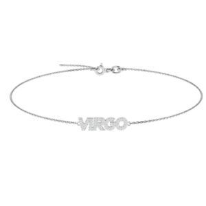 Virgo Zodiac Name Bracelet with Diamonds