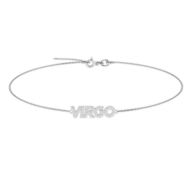 Virgo Zodiac Name Bracelet with Diamonds - Image 2