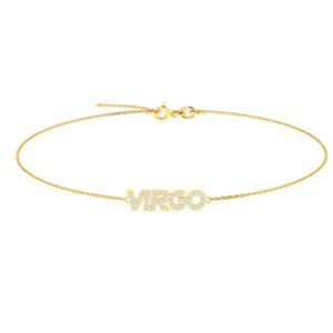 Virgo Zodiac Name Bracelet with Diamonds