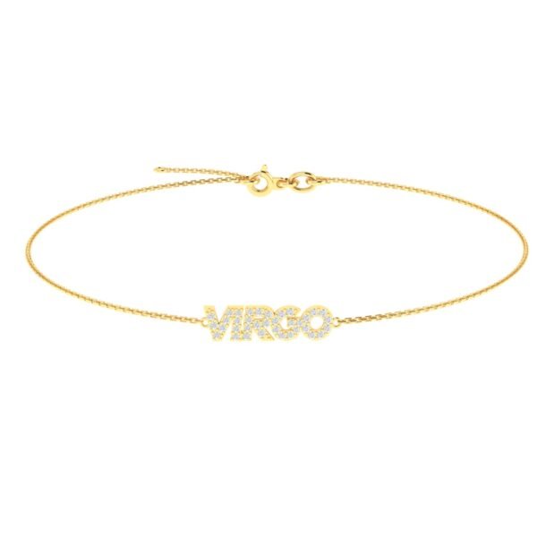 Virgo Zodiac Name Bracelet with Diamonds