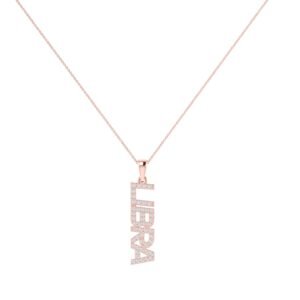 Libra Zodiac Name Pendant with Diamonds