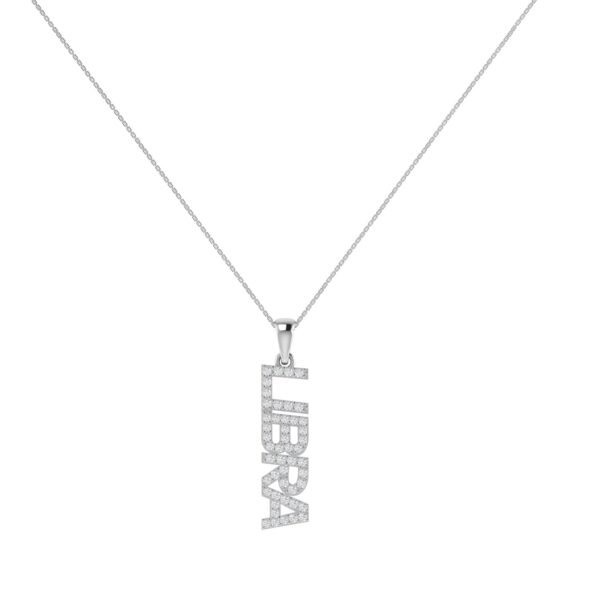 Libra Zodiac Name Pendant with Diamonds