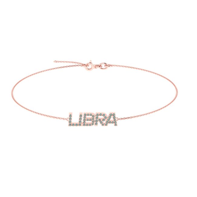 Libra Zodiac Name Bracelet with October Birthstone Opal - Image 3