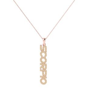 Scorpio Zodiac Name Pendant with November Birthstone Citrine
