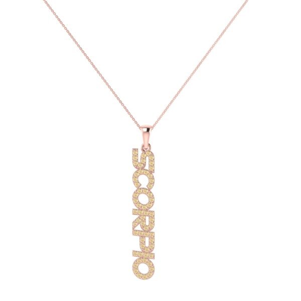 Scorpio Zodiac Name Pendant with November Birthstone Citrine - Image 3