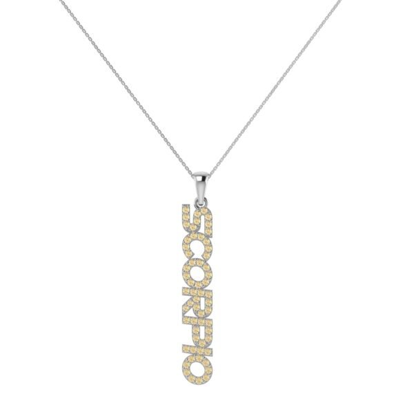 Scorpio Zodiac Name Pendant with November Birthstone Citrine - Image 2