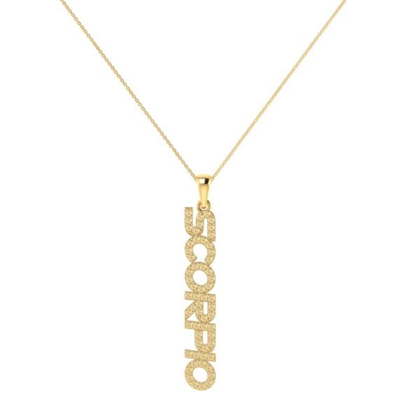 Scorpio Zodiac Name Pendant with November Birthstone Citrine
