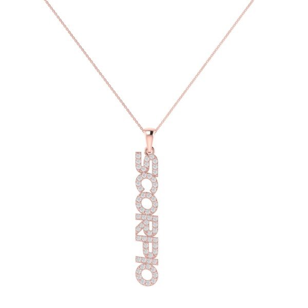 Scorpio Zodiac Name Pendant with Diamonds - Image 3