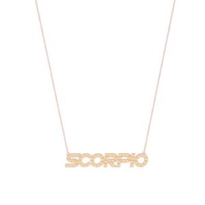 Scorpio Zodiac Name Necklace with November Birthstone Citrine