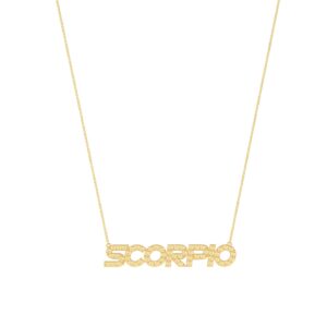 Scorpio Zodiac Name Necklace with November Birthstone Citrine