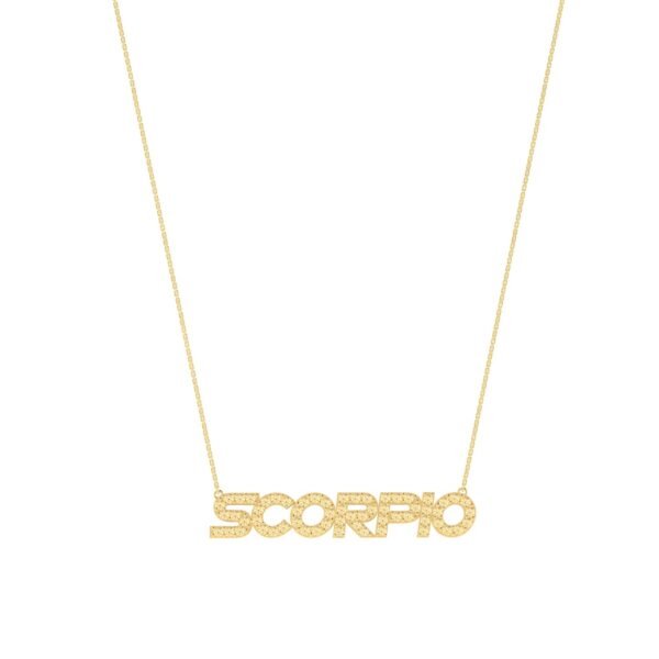 Scorpio Zodiac Name Necklace with November Birthstone Citrine