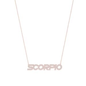Scorpio Zodiac Name Necklace with Diamonds