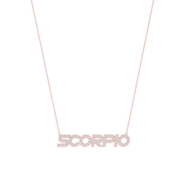 Scorpio Zodiac Name Necklace with Diamonds
