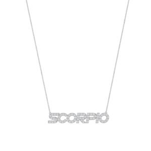 Scorpio Zodiac Name Necklace with Diamonds