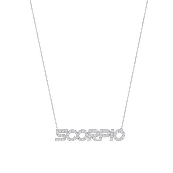 Scorpio Zodiac Name Necklace with Diamonds
