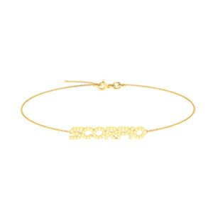 Scorpio Zodiac Name Bracelet with November Birthstone Citrine