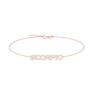 Scorpio Zodiac Name Bracelet with Diamonds