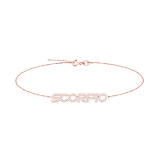 Scorpio Zodiac Name Bracelet with Diamonds - Image 3
