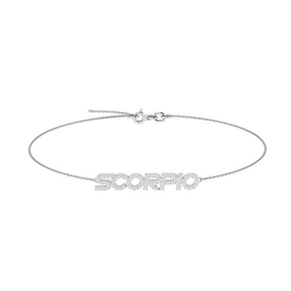 Scorpio Zodiac Name Bracelet with Diamonds - Image 2