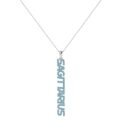 Sagittarius Zodiac Name Pendant with December Birthstone Blue Topaz