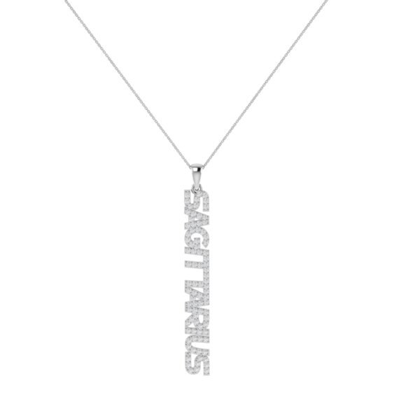 Sagittarius Zodiac Name Pendant with Diamonds - Image 2