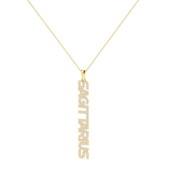 Sagittarius Zodiac Name Pendant with Diamonds