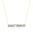 Sagittarius Zodiac Name Necklace with December Birthstone Blue Topaz