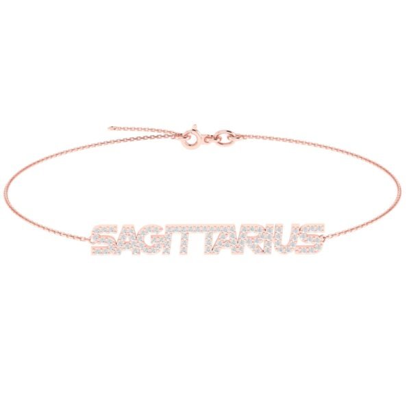 Sagittarius Zodiac Name Bracelet with Diamonds - Image 3
