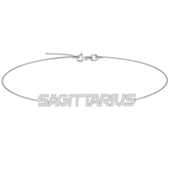 Sagittarius Zodiac Name Bracelet with Diamonds - Image 2
