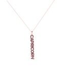 Capricorn Zodiac Name Pendant with January Birthstone Garnet