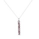 Capricorn Zodiac Name Pendant with January Birthstone Garnet