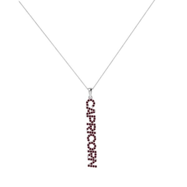 Capricorn Zodiac Name Pendant with January Birthstone Garnet - Image 2