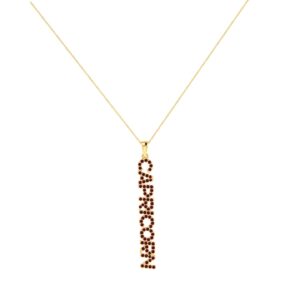 Capricorn Zodiac Name Pendant with January Birthstone Garnet