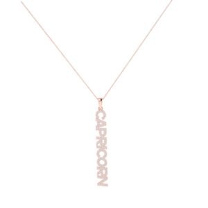 Capricorn Zodiac Name Pendant with Diamonds