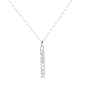 Capricorn Zodiac Name Pendant with Diamonds