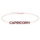 Capricorn Zodiac Name Bracelet with January Birthstone Garnet