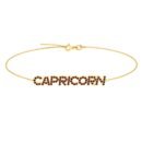 Capricorn Zodiac Name Bracelet with January Birthstone Garnet