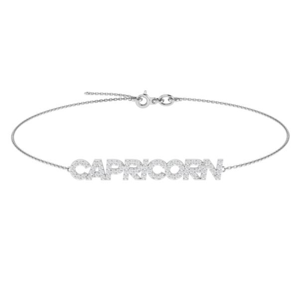 Capricorn Zodiac Name Bracelet with Diamonds - Image 2