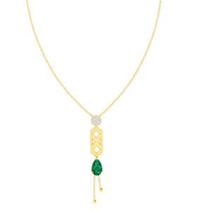 Window to Elegance: 18k Gold Emerald and Diamond Necklace Inspired by Sheikh Zayed Mosque