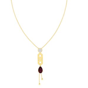 Garnet Reflections: Sheikh Zayed Mosque Inspired Pendant Necklace