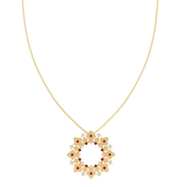 Ruby Dazzle: Inspired by Sheikh Zayed Chandelier Necklace