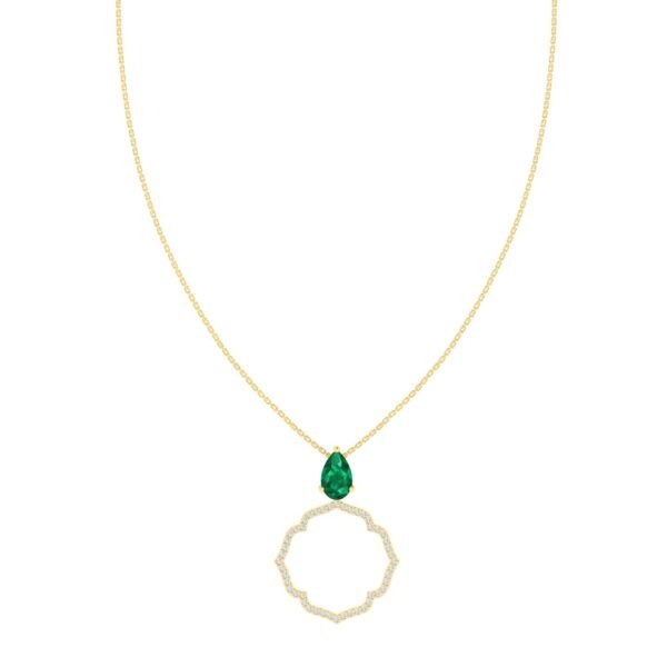 Emerald Diamond Pendant Necklace