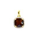 Garnet Diamonds Cushion-cut Pendant in 18K Gold